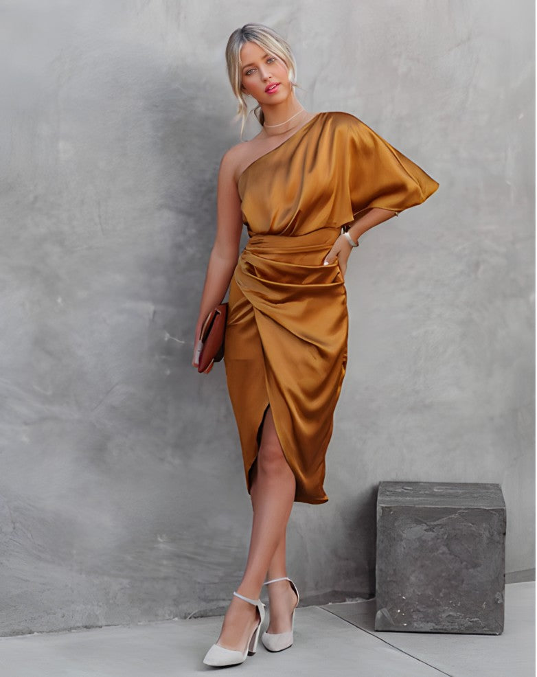 Alicia | Elegante zijden feestjurk