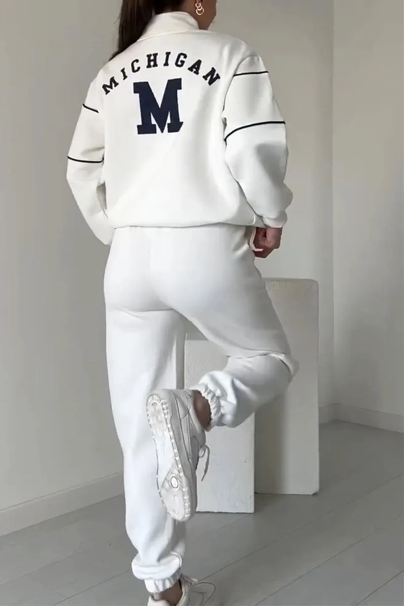 Desire - Trendy Dames Trainingspak Set met Half-Zip Sweater