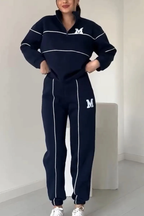 Desire - Trendy Dames Trainingspak Set met Half-Zip Sweater