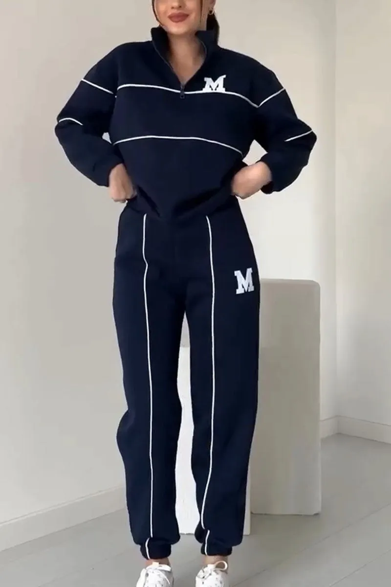 Desire - Trendy Dames Trainingspak Set met Half-Zip Sweater