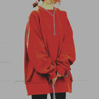 Dames Oversized Ronde Hals Sweatshirt Voor Lange Mouwen