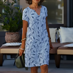 Ashlyn Mo Effortless Elegantie Vakantiekleed voor Zomer, Strand en Stad, Lichtgewicht, Flatterende Pasvorm, Reisvriendelijk, Casual en Elegant Damesjurk