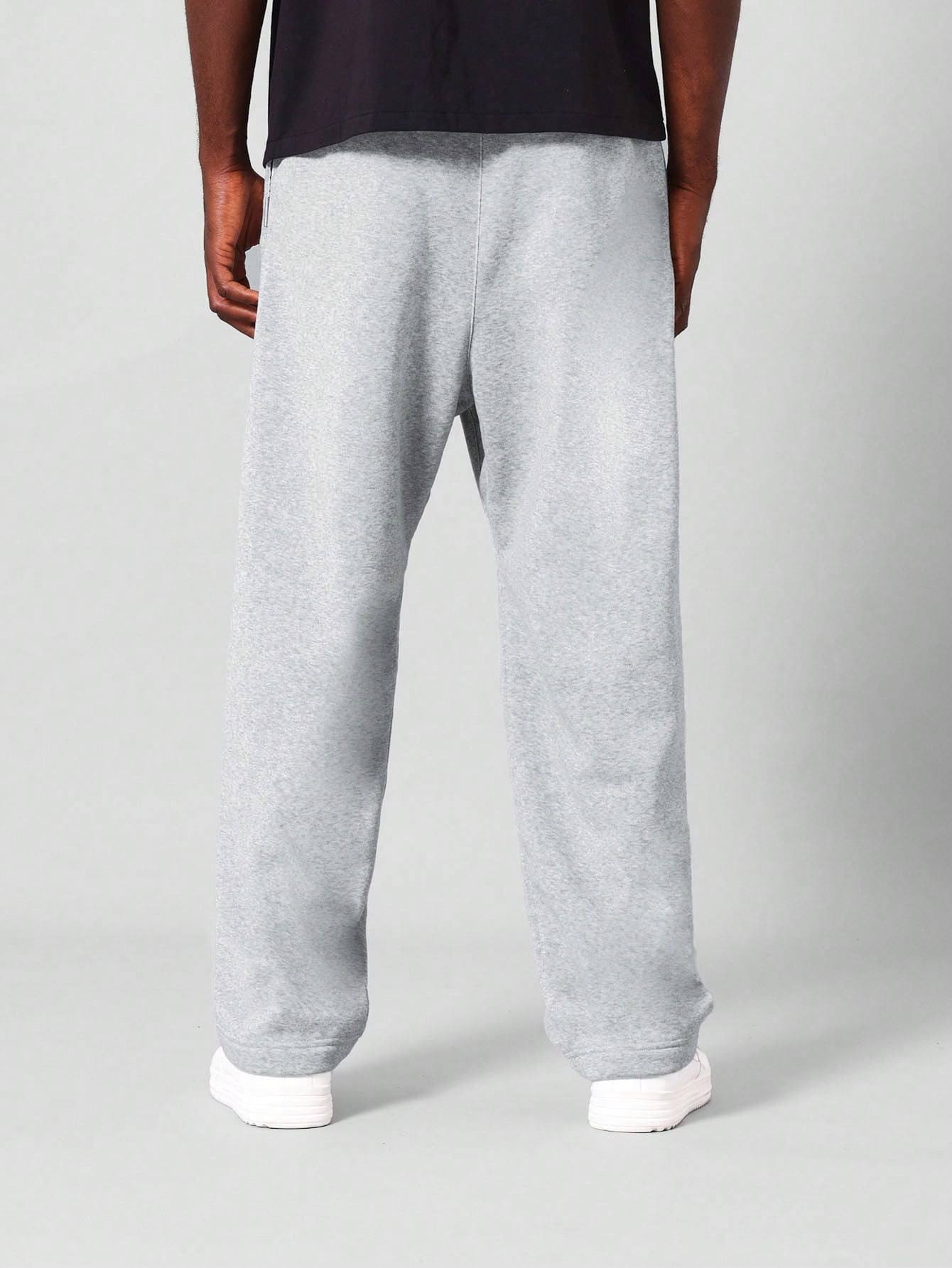 Basis grijze joggingbroek met rechte pasvorm en verlaagd kruis voor mannen Grijs / M