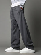 Basis grijze joggingbroek met rechte pasvorm en verlaagd kruis voor mannen Grijs / M
