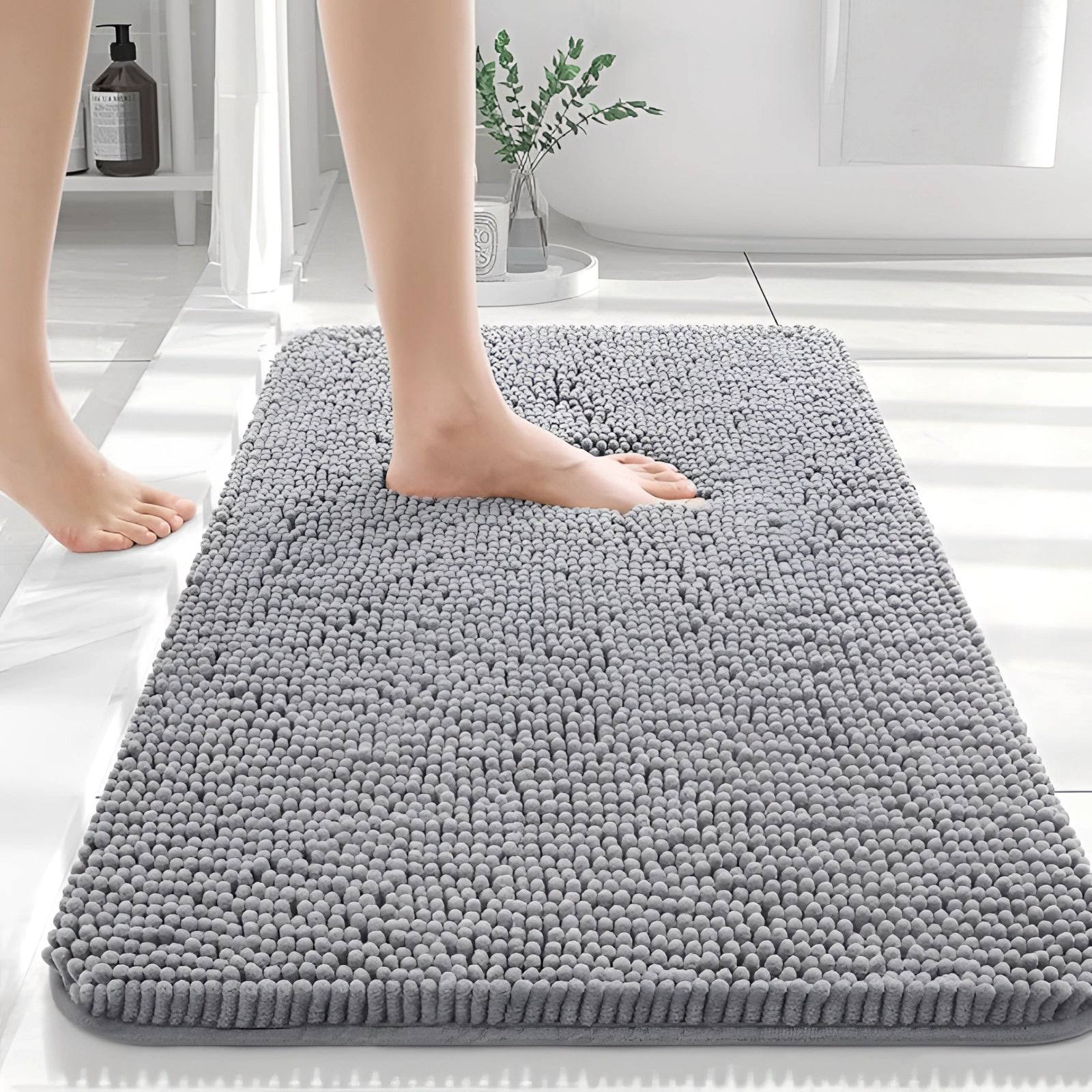 Badmat - PlushDry - Sneldrogend Ontwerp - Wasbaar & Antislip Grijs / 50 x 80 cm