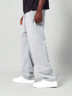 Basis grijze joggingbroek met rechte pasvorm en verlaagd kruis voor mannen Grijs / M