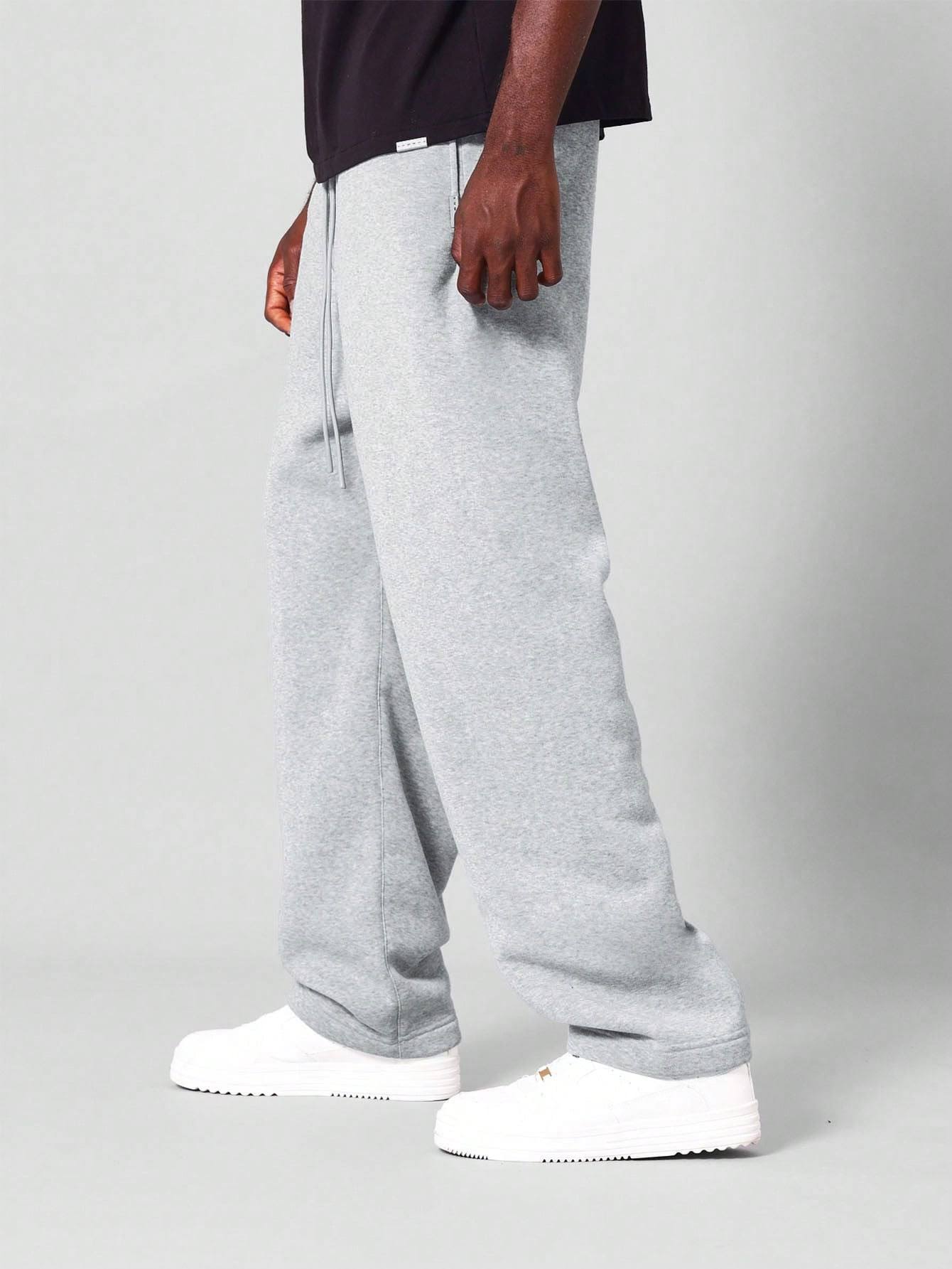 Basis grijze joggingbroek met rechte pasvorm en verlaagd kruis voor mannen Grijs / M