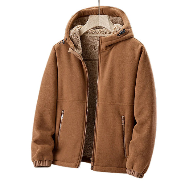 Heren Fleece Jacket Sherpa Gevoerd Capuchon Regular Pasvorm