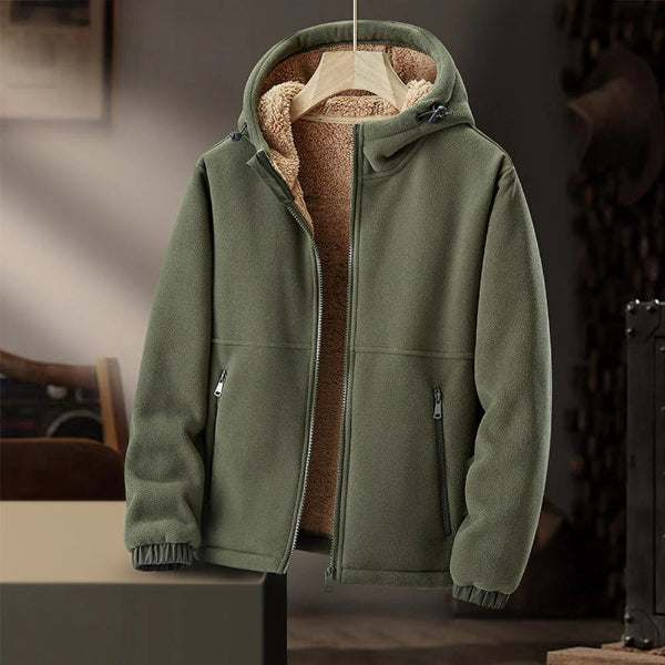 Heren Fleece Jacket Sherpa Gevoerd Capuchon Regular Pasvorm