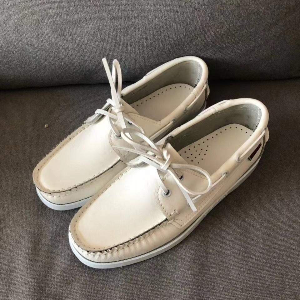 Leren Bootschoenen Heren Handgemaakt Bruin Comfortabel