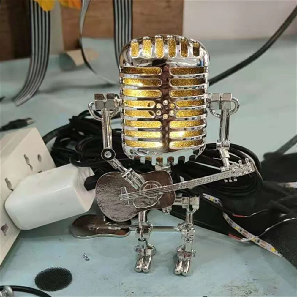 Guitarlamp Robotlamp Met Gitaar Design Luxe Dimbare Tafellamp Voor Woonkamer Slaapkamer En Bureau
