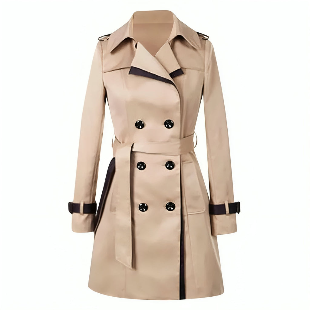 Dames Trenchcoat Lange met Wikkel en Knopen