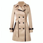 Dames Trenchcoat Lange met Wikkel en Knopen