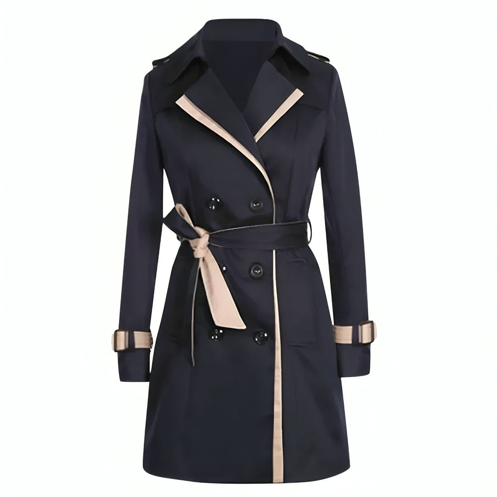 Dames Trenchcoat Lange met Wikkel en Knopen