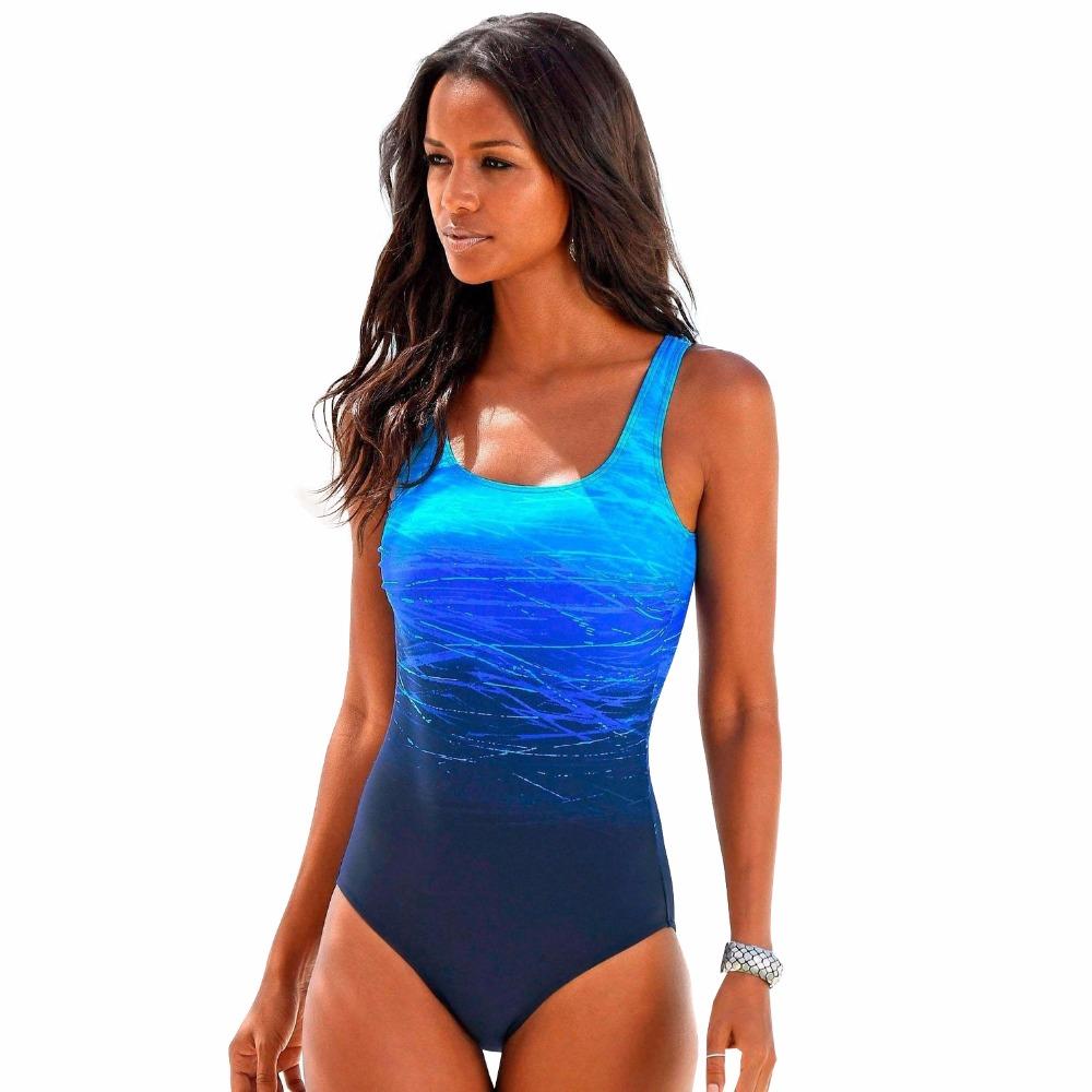 Sneldrogend Ombre Gradient Eendelig Sportbadpak Met Decoratieve Ruguitsnede Voor Dames Novalie