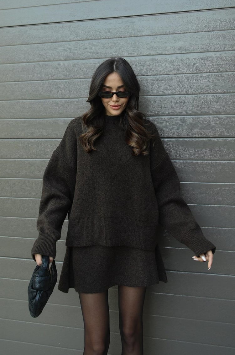 Damure - Cozy Knit 2-delige Trui en Rok set