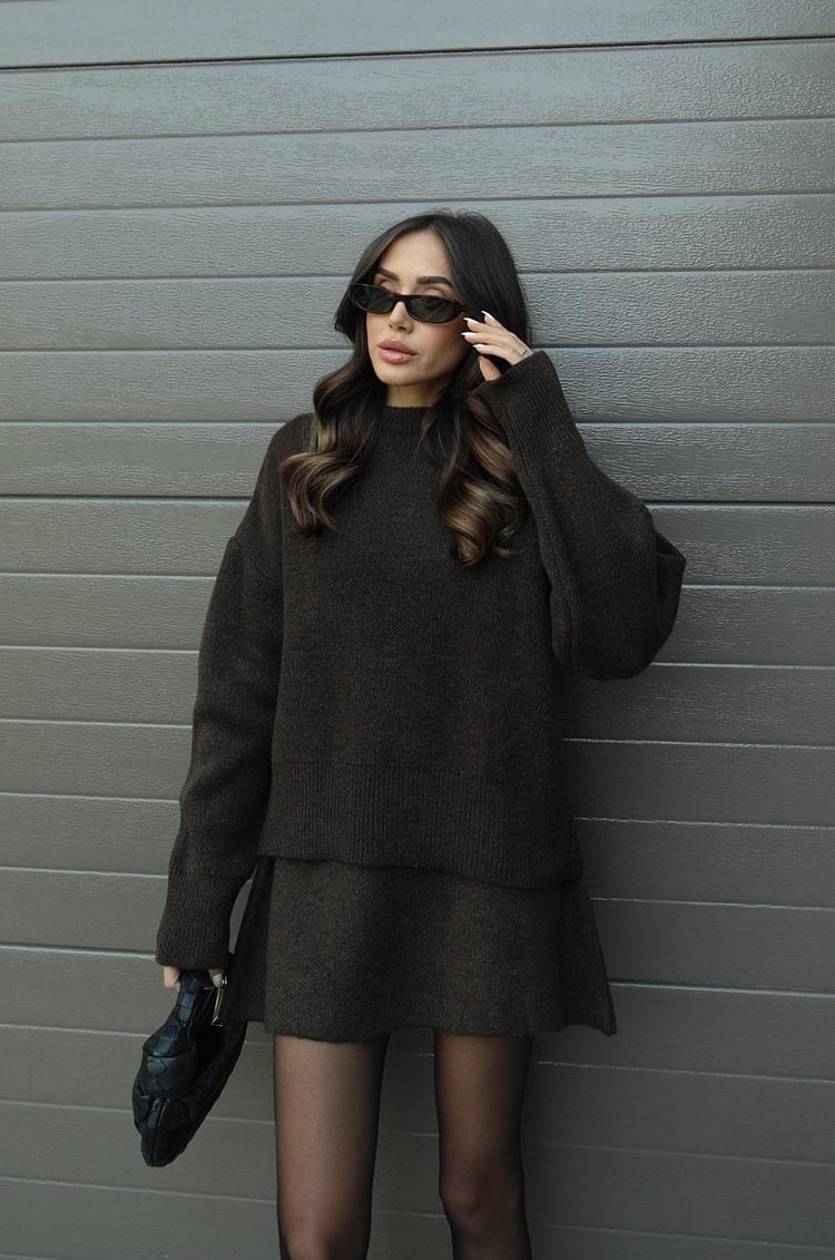 Damure - Cozy Knit 2-delige Trui en Rok set