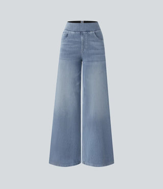Evie | Comfy Elastische Broek met Hoge Taille