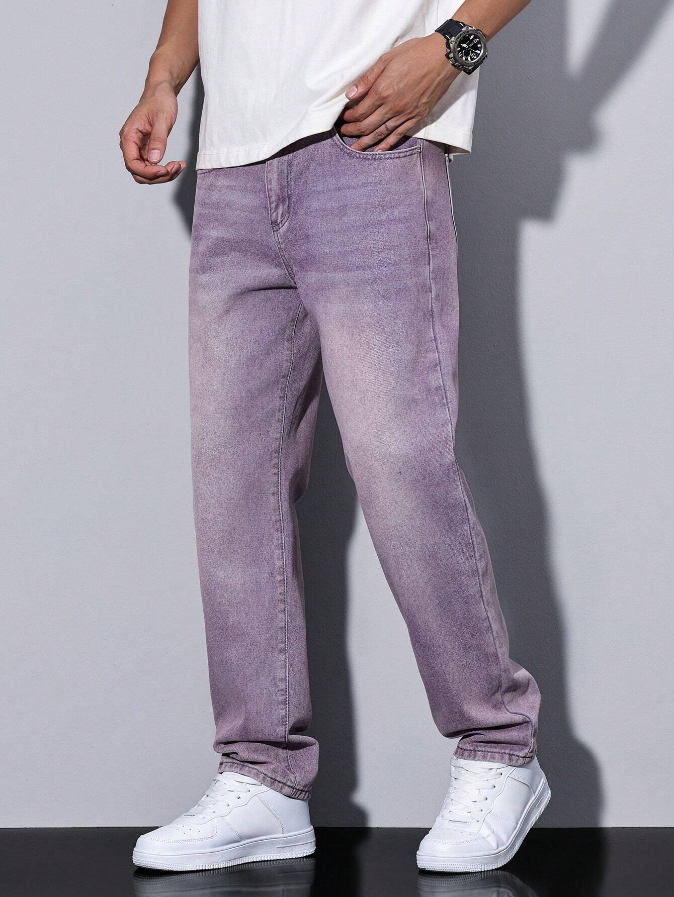 Mane - Casual gewassen herenjeans met rechte pijpen