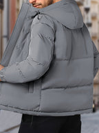 Winterjack Heren Winddicht Met Capuchon Warm Pasvorm - Pufferjas - Winterjas