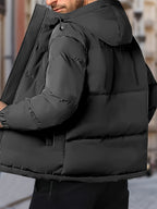 Winterjack Heren Winddicht Met Capuchon Warm Pasvorm - Pufferjas - Winterjas
