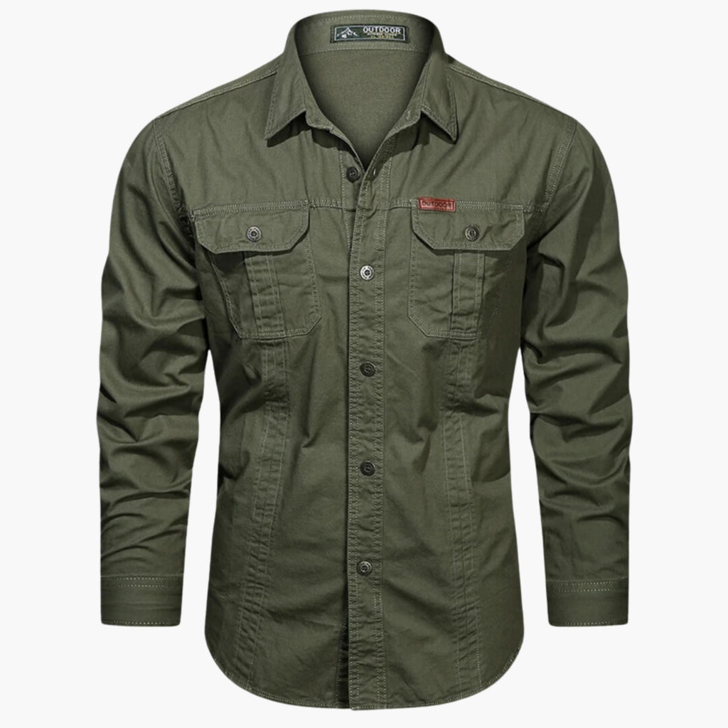 Cargo Shirt Heren Stevige Katoenen Cargo Overhemd