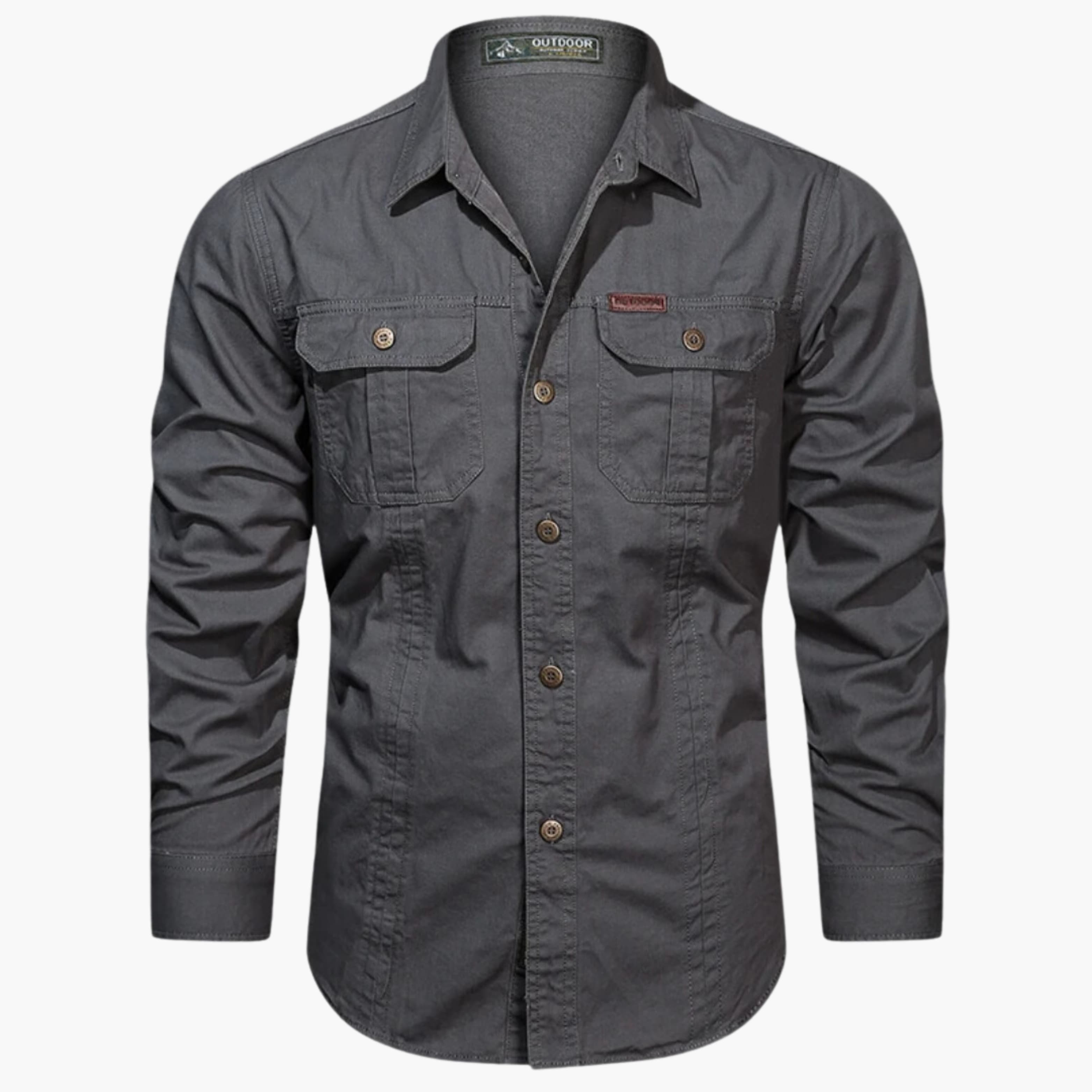 Cargo Shirt Heren Stevige Katoenen Cargo Overhemd