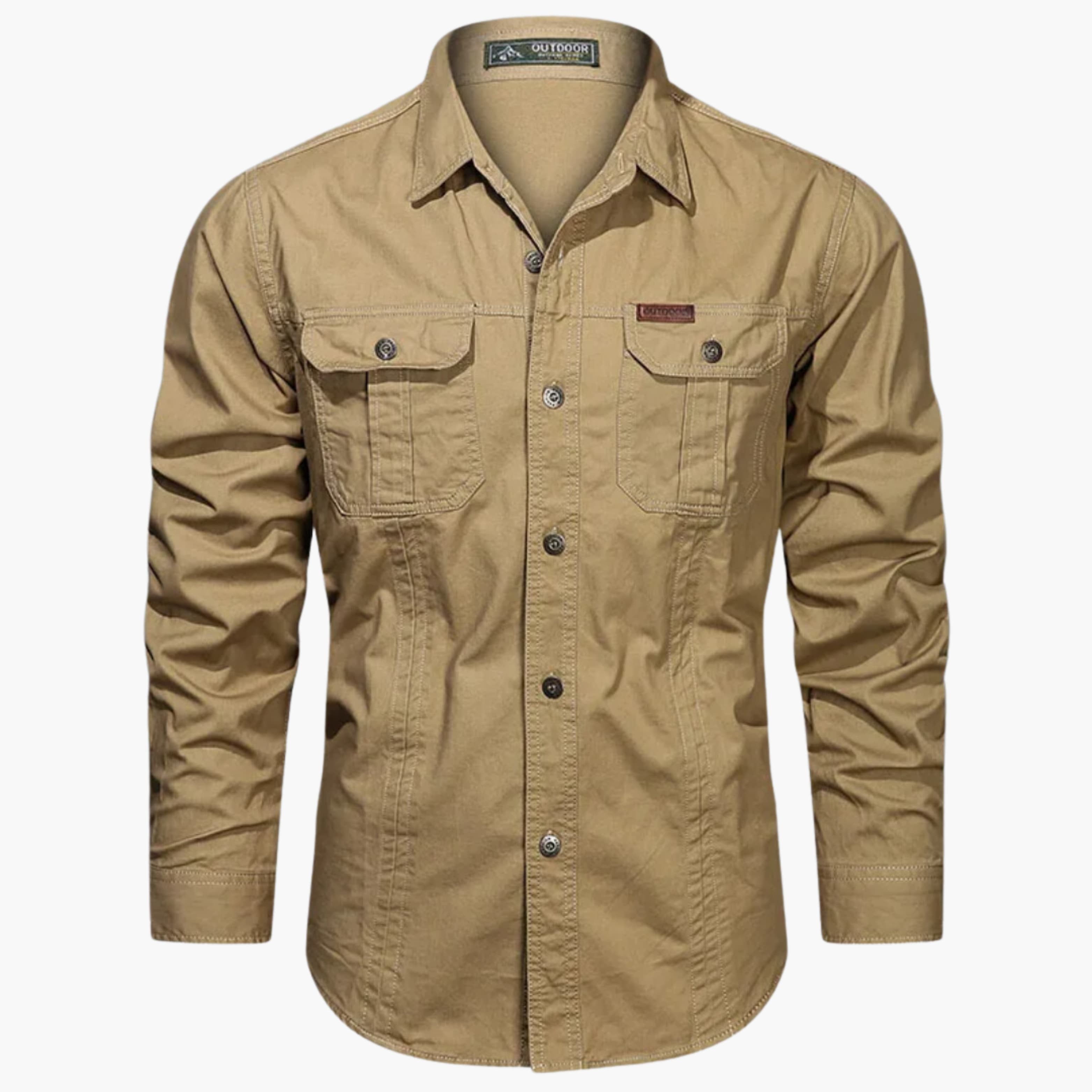 Cargo Shirt Heren Stevige Katoenen Cargo Overhemd