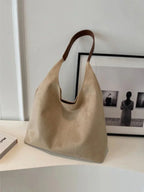 Retro Suède Grote Capaciteit Schoudertas voor Dames en Stijlvolle Accessoires in Retro en Veelzijdig Design