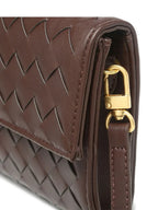 Stedelijke Crossbody Geweven Schoudertas van Faux Leer met Gouden Sluiting voor Casual en Formele Gelegenheden