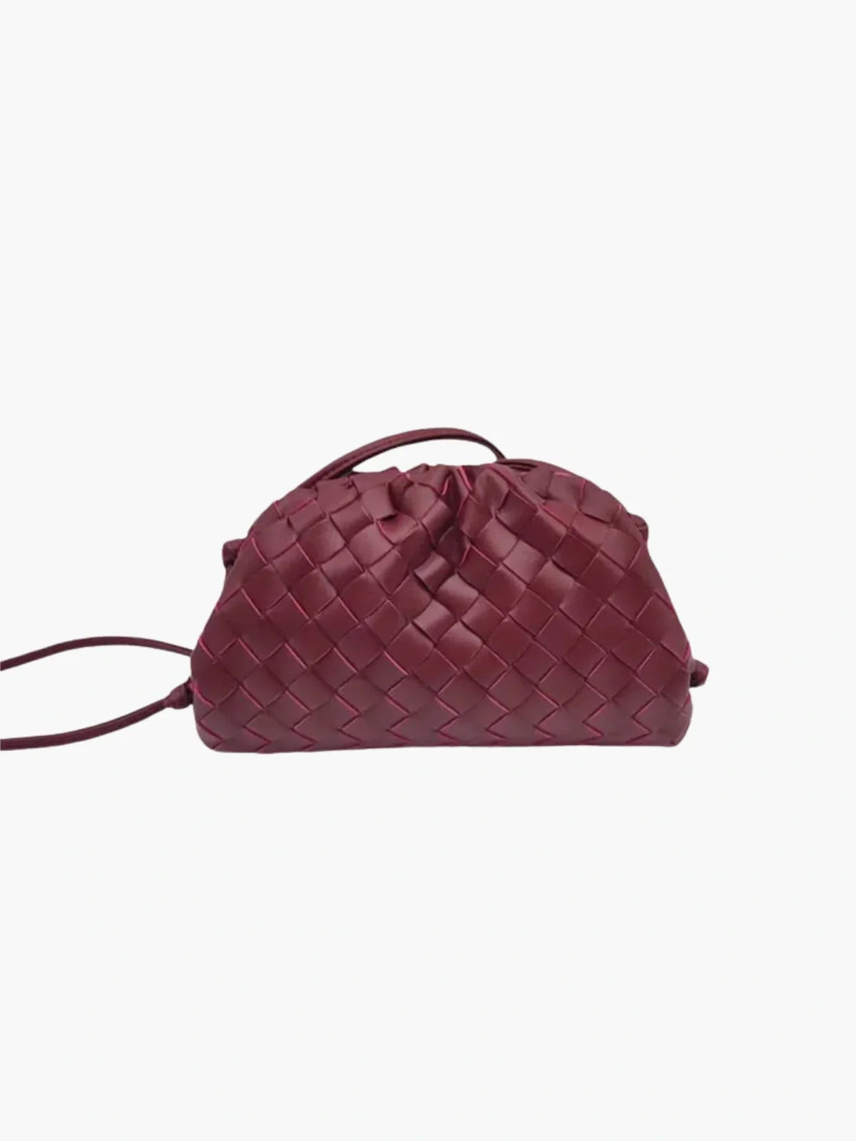 Gevlochten Neplederen Trekkoordtas met Weefstructuur en Minimalistisch Design voor Casual en Avondgebruik
