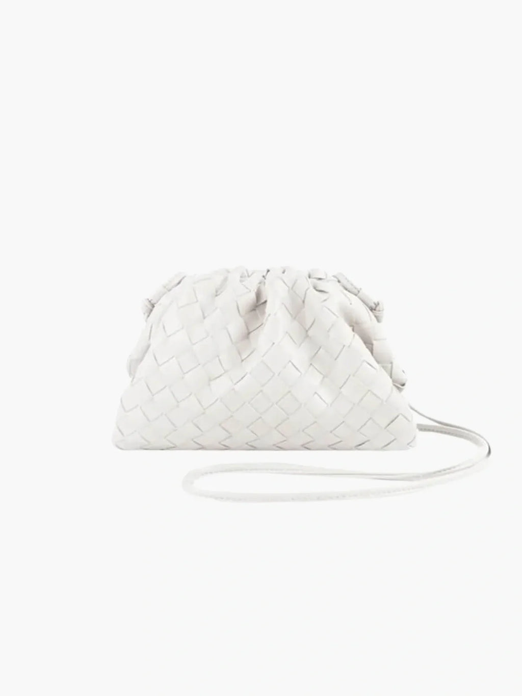 Gevlochten Neplederen Trekkoordtas met Weefstructuur en Minimalistisch Design voor Casual en Avondgebruik