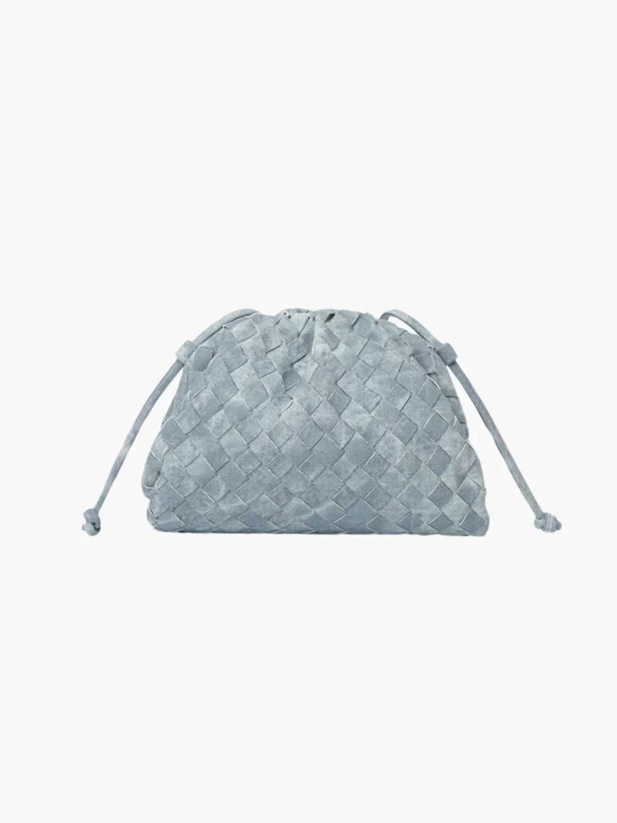 Gevlochten Neplederen Trekkoordtas met Weefstructuur en Minimalistisch Design voor Casual en Avondgebruik