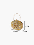Hemelse Edelsteen Avond Clutch Luxe Ovaal met Edelsteen Bloemenmotief voor Feestelijke Avonden en Speciale Gelegenheden