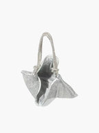 Glam Crystal Mesh Schoudertas Elegante Kristalgaas Clutch met Geknoopte Handgreep voor Avond- en Feestgelegenheden