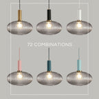 Nordic gecanneleerde glazen hanglampen