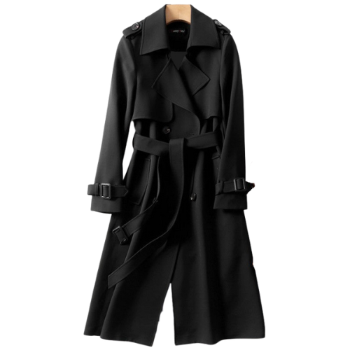 Dames Elegante Comfortabele Lange Dames Jas met Dubbele Knopen - Trenchcoat