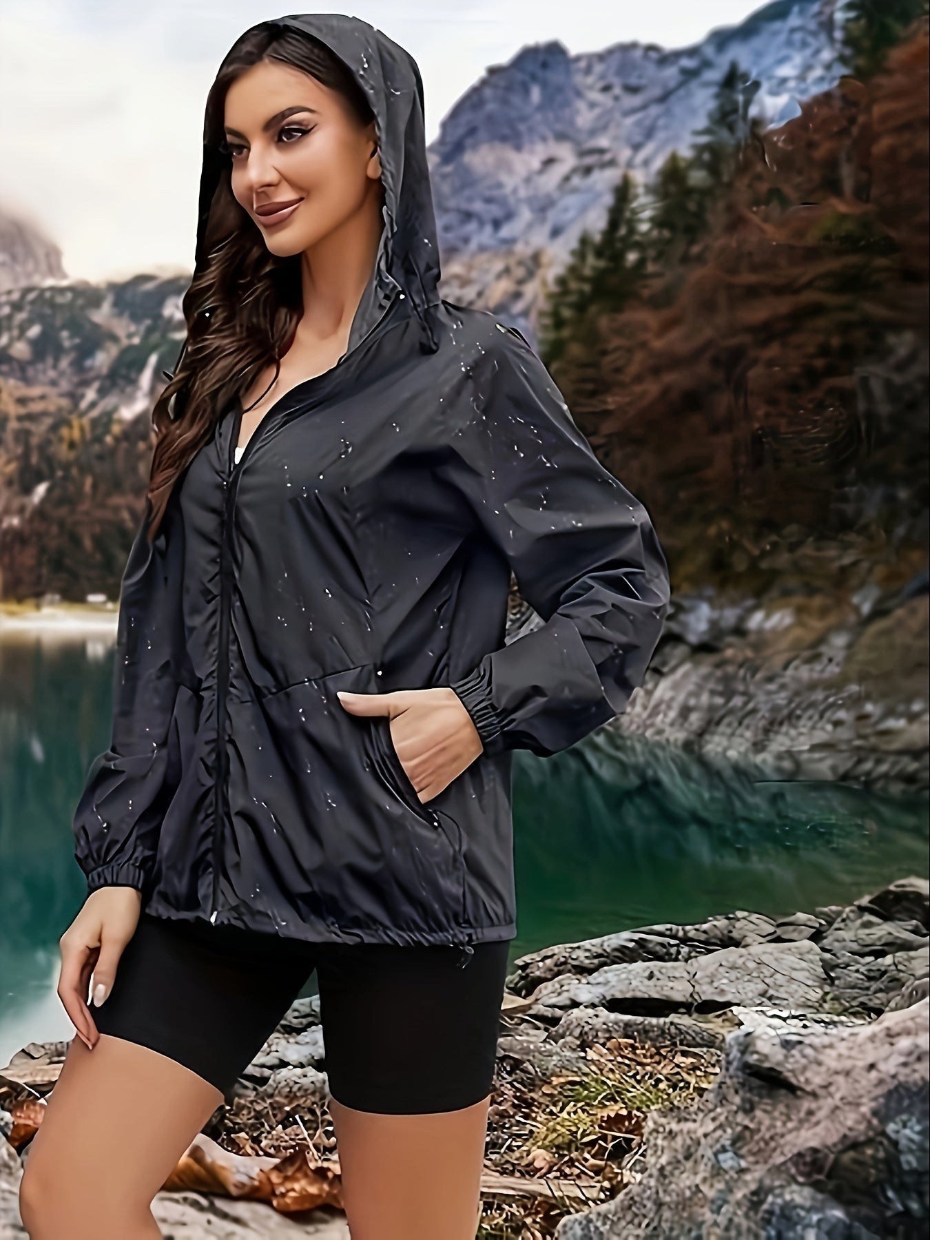 Dames Plus Size Sportjack met Capuchon Actief - Tussenjas