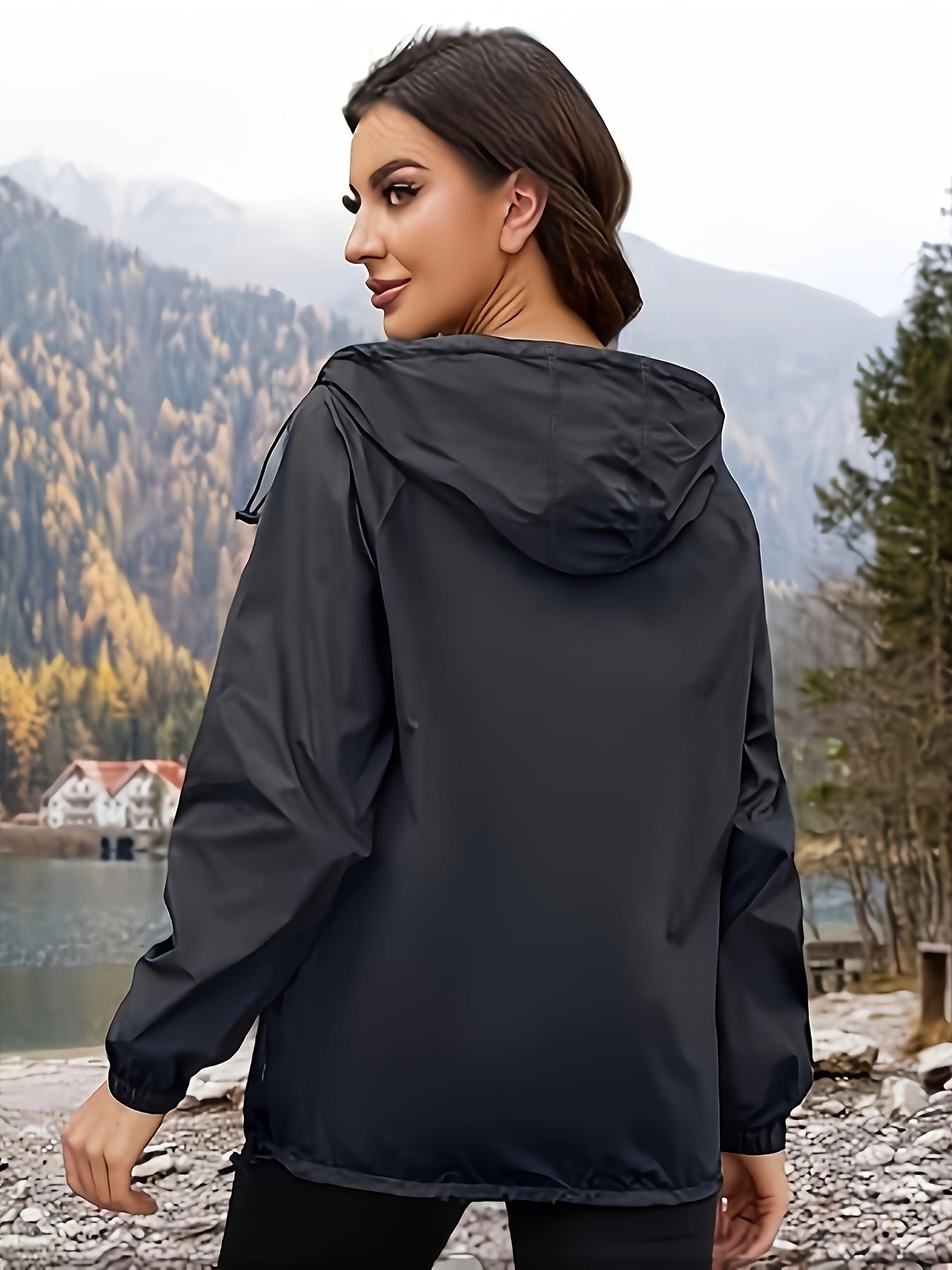 Dames Plus Size Sportjack met Capuchon Actief - Tussenjas
