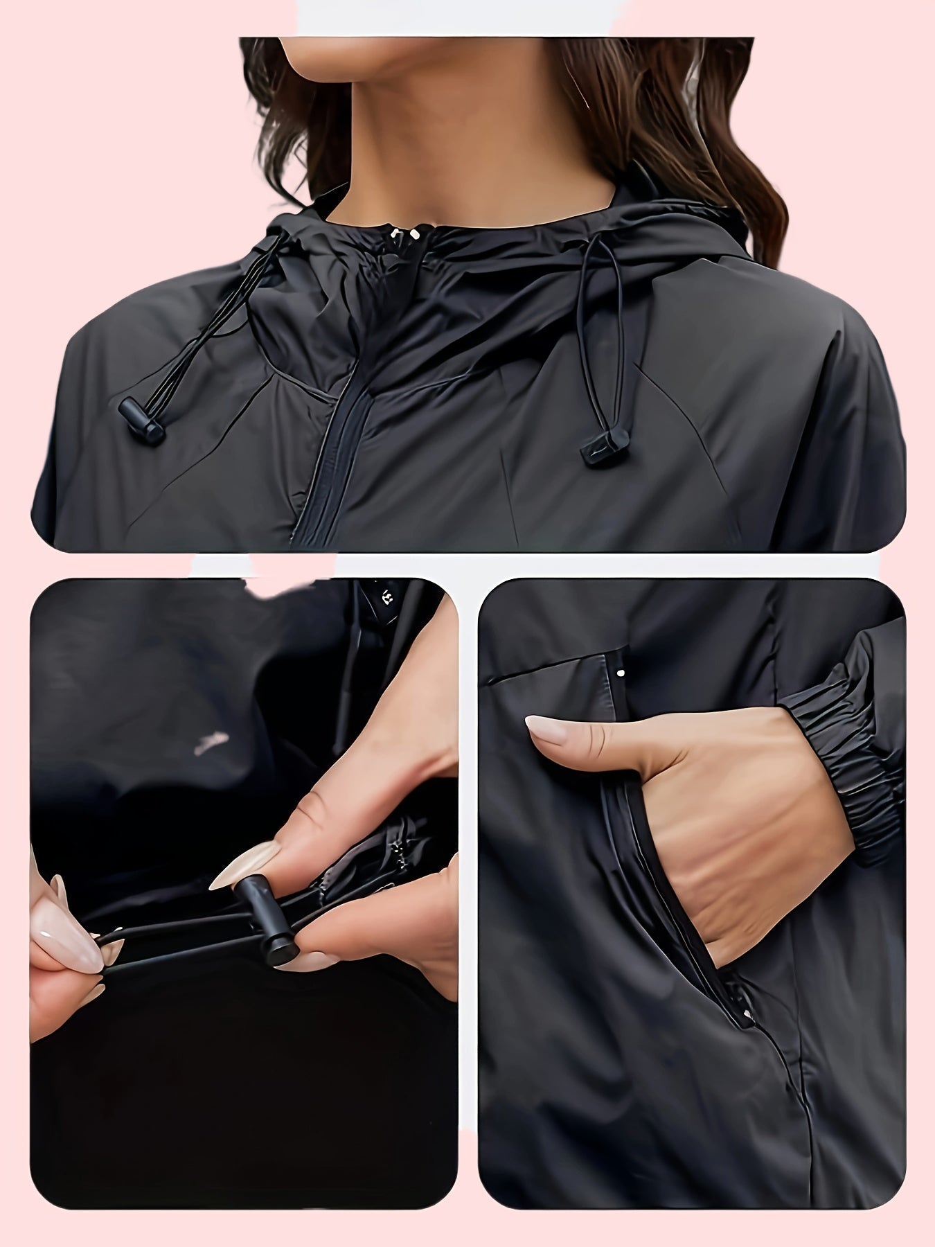 Dames Plus Size Sportjack met Capuchon Actief - Tussenjas