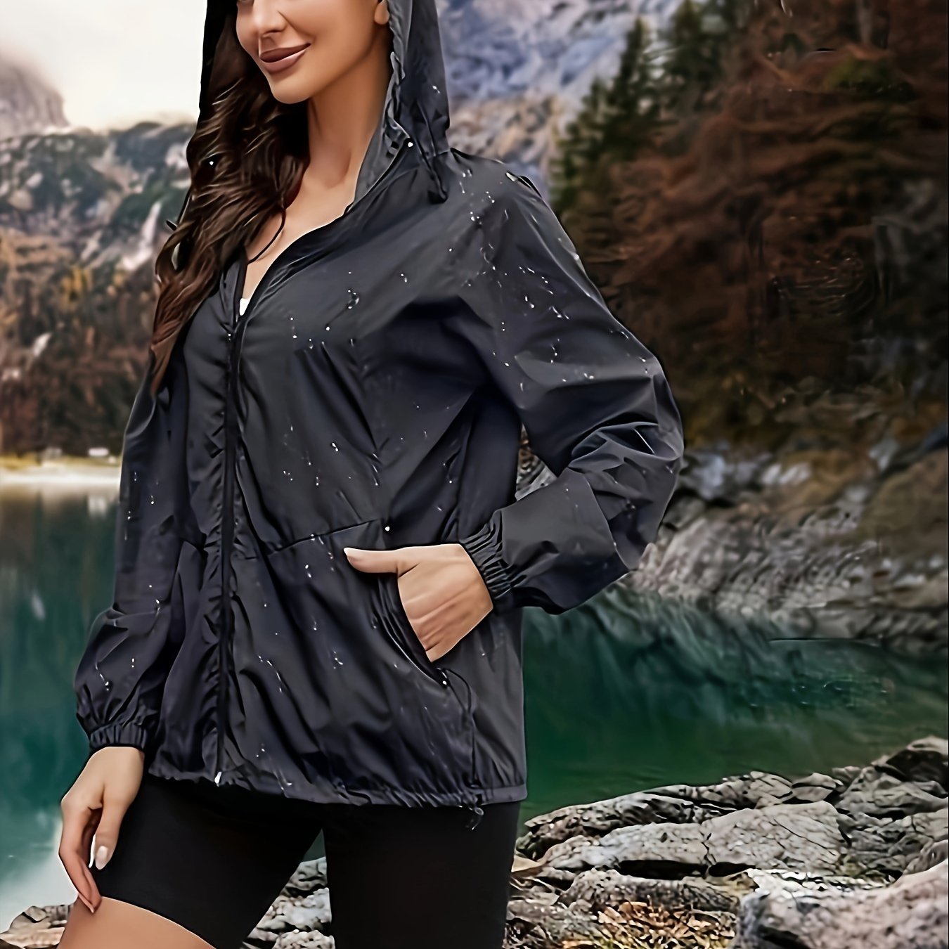 Dames Plus Size Sportjack met Capuchon Actief - Tussenjas