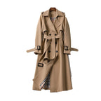 Dames Dubbele Knoop Trenchcoat Polyester Overgangsseizoen
