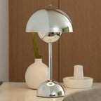 AIZAKA Chrome Paddenstoel LED Tafellamp –  Modern Chroomontwerp