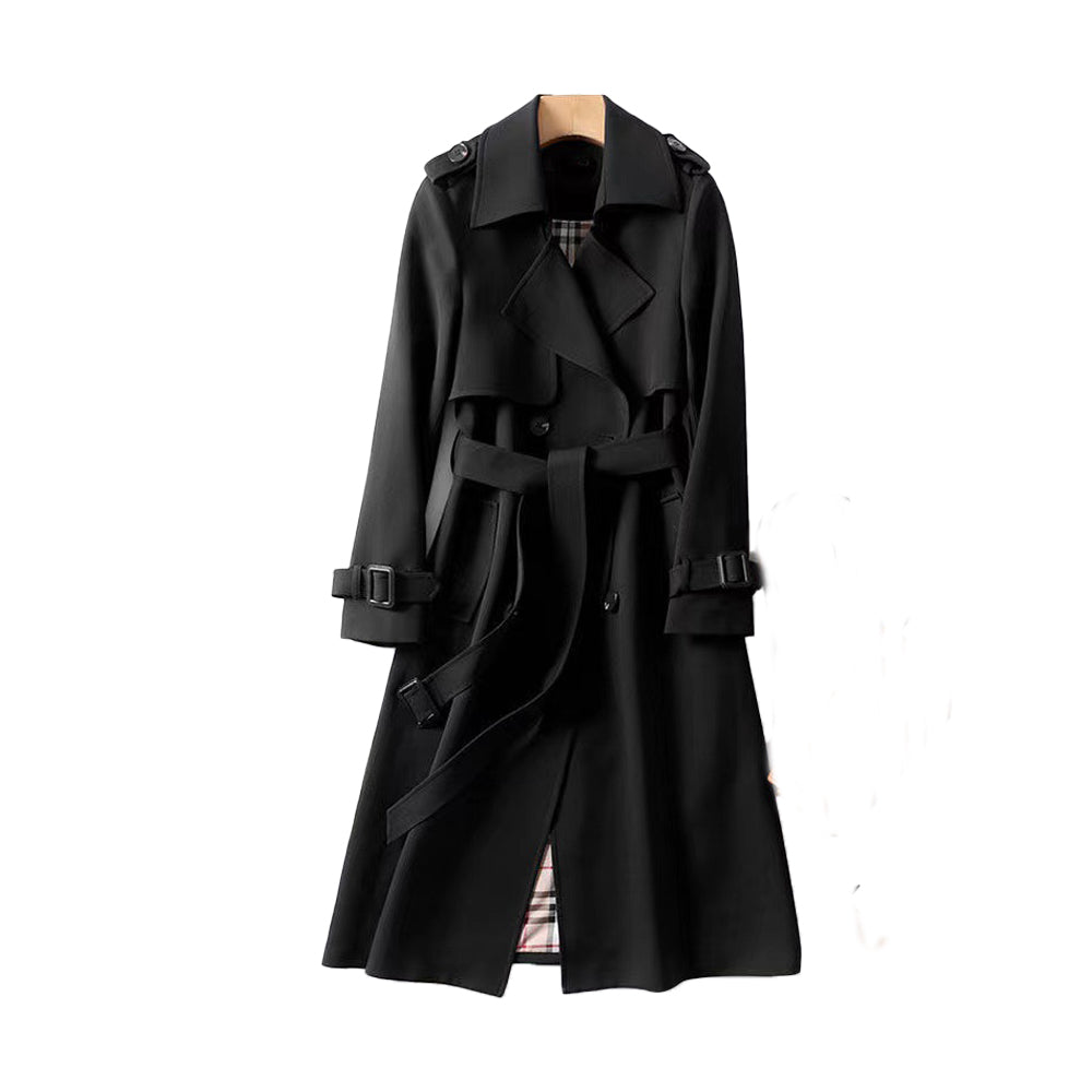 Dames Dubbele Knoop Trenchcoat Polyester Overgangsseizoen