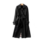 Dames Dubbele Knoop Trenchcoat Polyester Overgangsseizoen