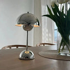 AIZAKA Chrome Paddenstoel LED Tafellamp –  Modern Chroomontwerp