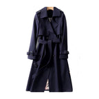 Dames Dubbele Knoop Trenchcoat Polyester Overgangsseizoen