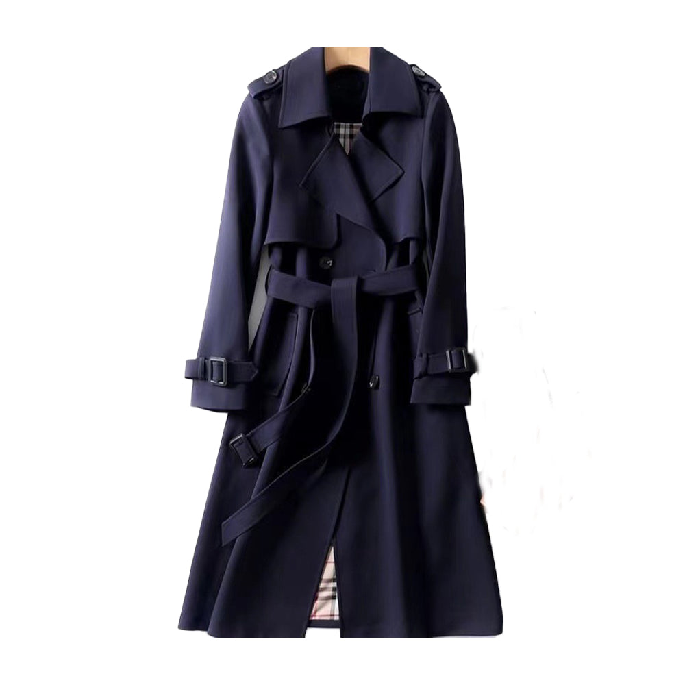 Dames Dubbele Knoop Trenchcoat Polyester Overgangsseizoen
