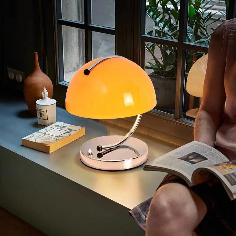 Glazen Bureaulamp Paddenstoelvormige Design Verlichting
