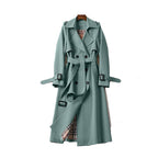 Dames Dubbele Knoop Trenchcoat Polyester Overgangsseizoen
